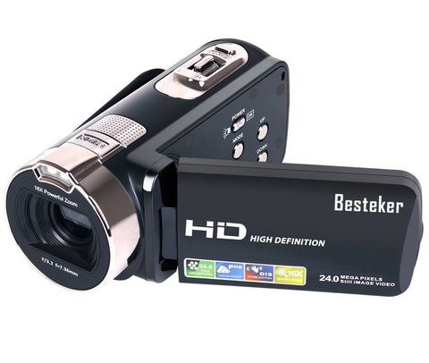 Camera Camcorders, Besteker Portable 1080P 24MP 16X